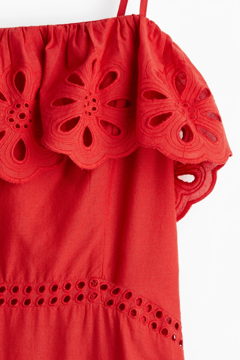 Cotton Dress with Eyelet Embroidery