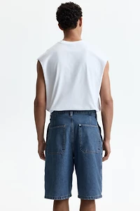 Short baggy à pinces en denim