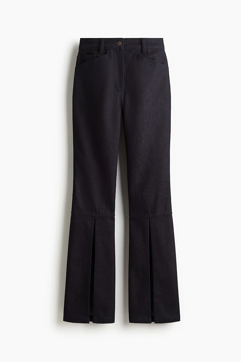 Flared Slit-Front Jeans