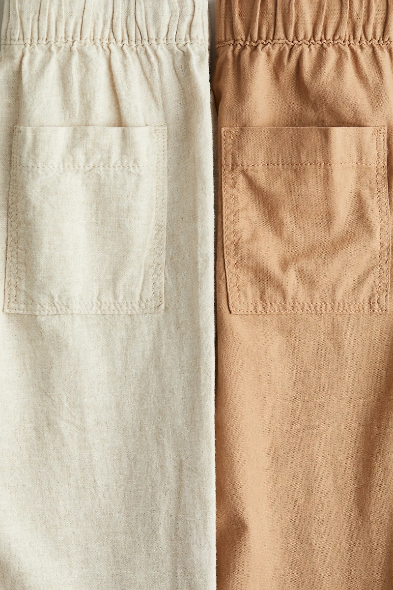 Lot de 2 pantalons en lin mélangé