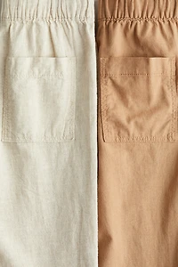 Lot de 2 pantalons en lin mélangé