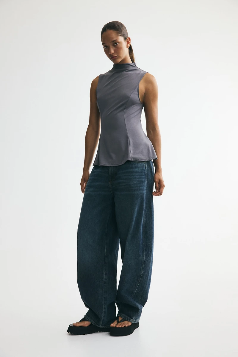 Modal-Blend Mock Turtleneck Top