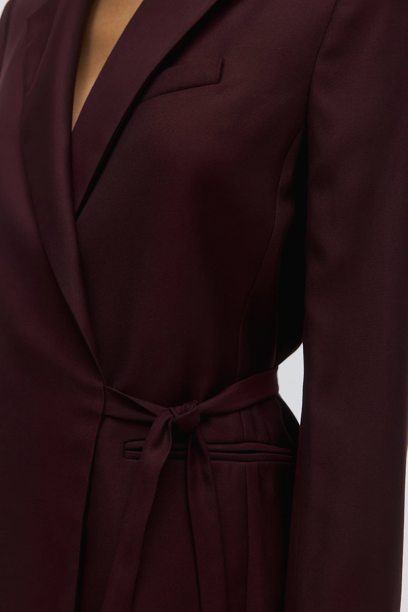 Tie-Detail Wrapover Jacket