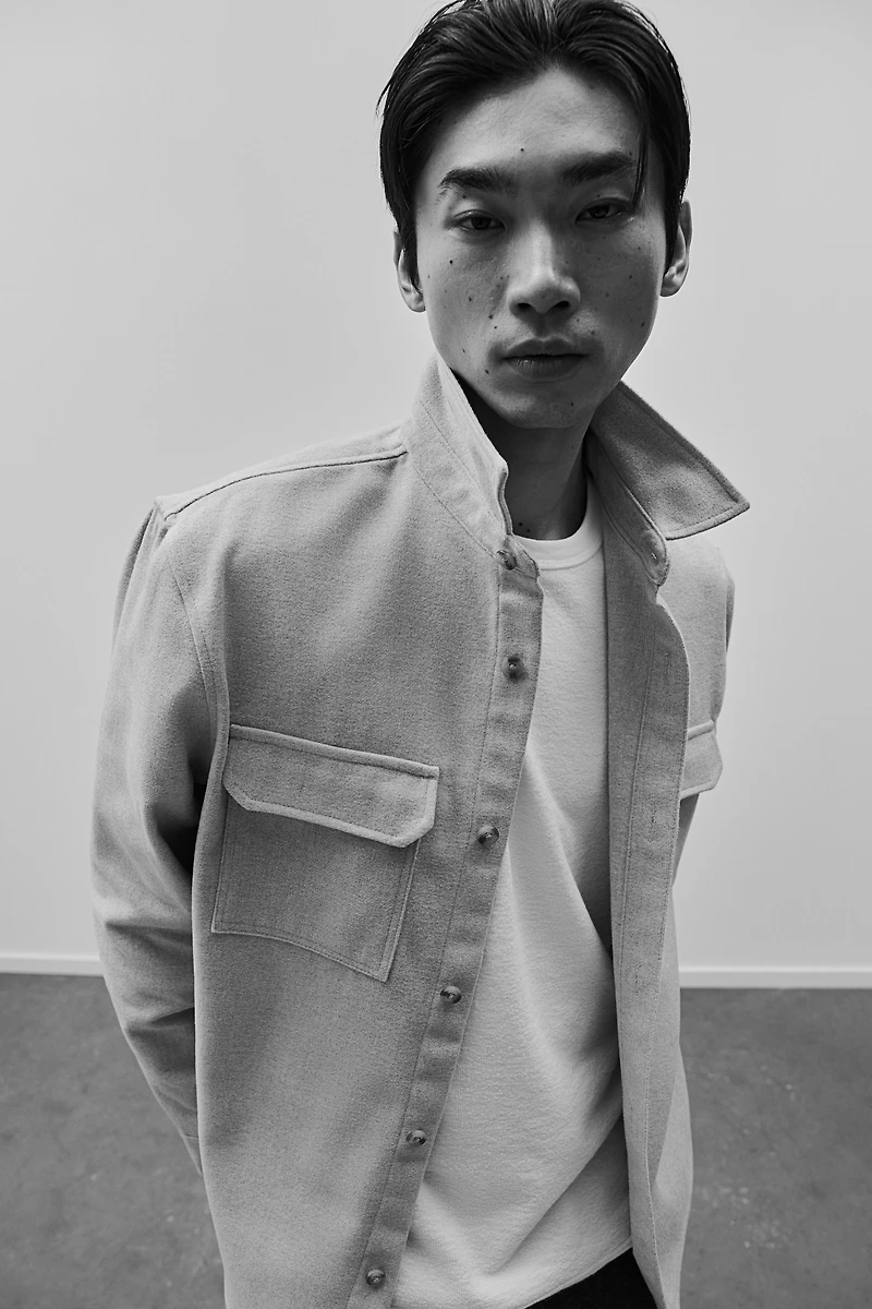 Regular Fit Felted Overshirt