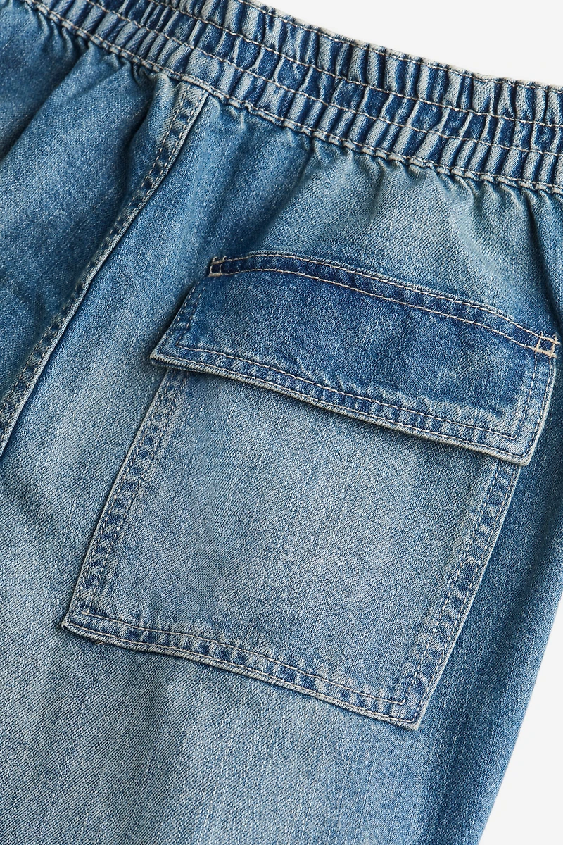 Denim Parachute Pants