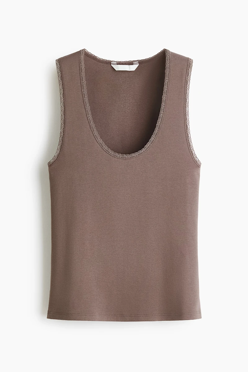 Lace-Trimmed Tank Top