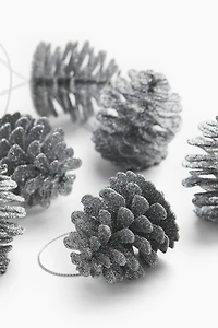 Lot de 6 pommes pin à suspendre dans le sapin