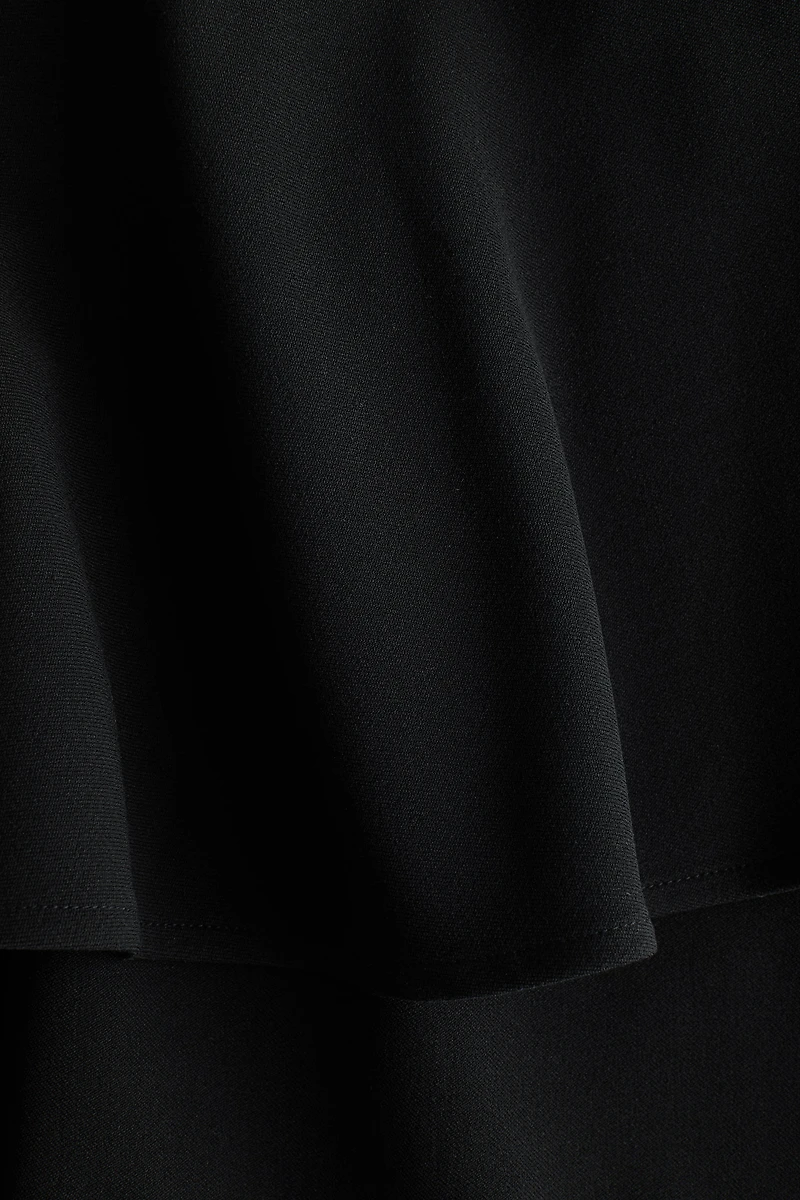 Skirt-Layered Barrel-Leg Pants