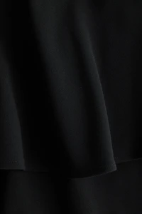 Skirt-Layered Barrel-Leg Pants