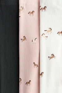 Lot de 3 leggings côtelés en coton