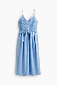 Smocked-Bodice Cotton Dress