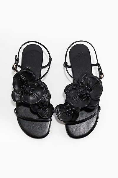 Appliquéd Strappy Sandals