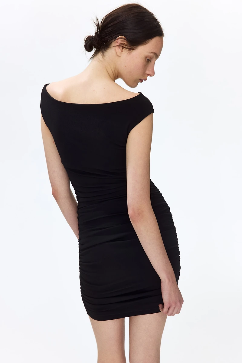 Draped Off-the-Shoulder Dress