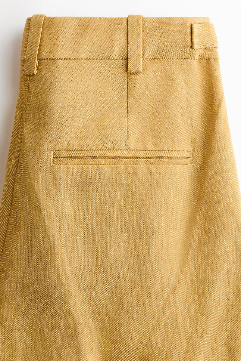 Linen-Blend Dress Pants