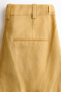Linen-Blend Dress Pants