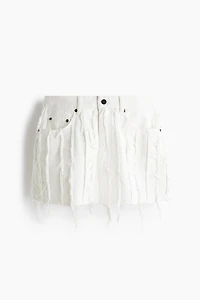 Frayed Denim Mini Skirt