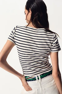 Boat-Neck Cotton Top