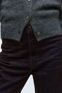 Jean droit floqué taille haute