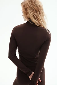 Jersey Top with Full-Length Zipper