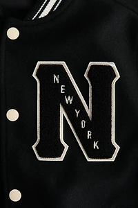 Appliquéd Baseball Jacket