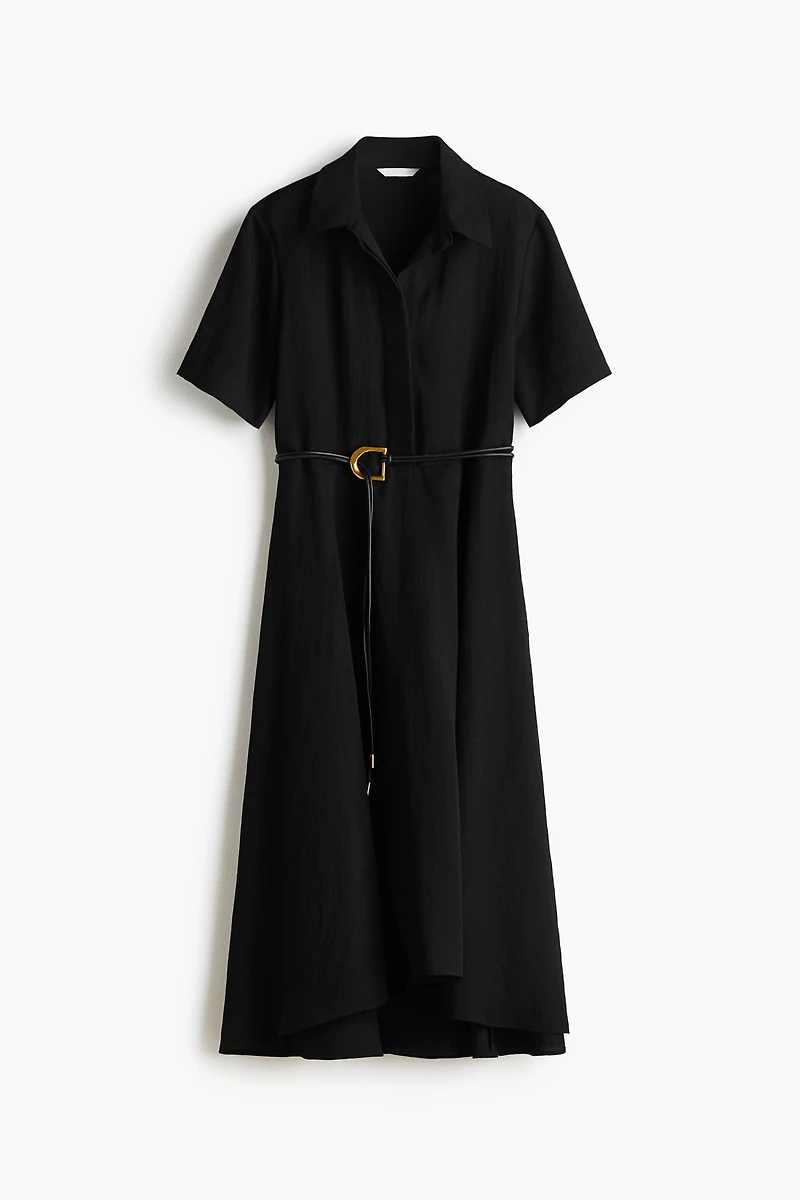 Tie-Belt Shirt Dress