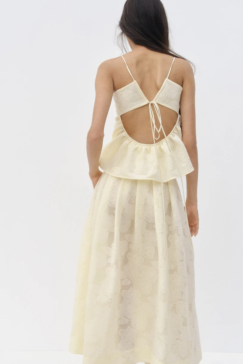 Jupe plissée en tissu jacquard