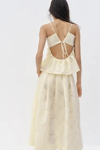 Jupe plissée en tissu jacquard