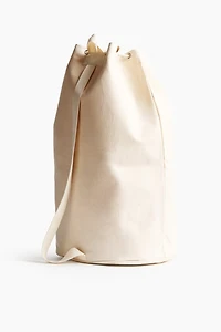 Cotton Laundry Bag with Text Motif