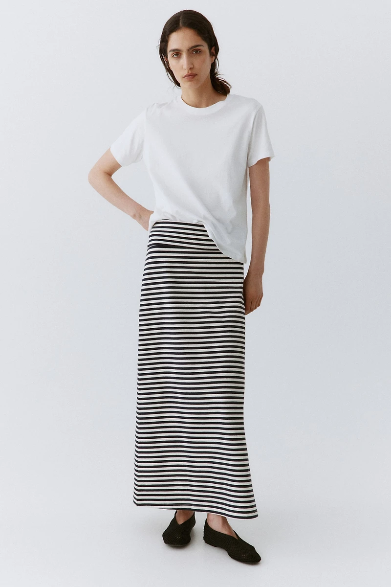 Jupe en coton avec taille repliée