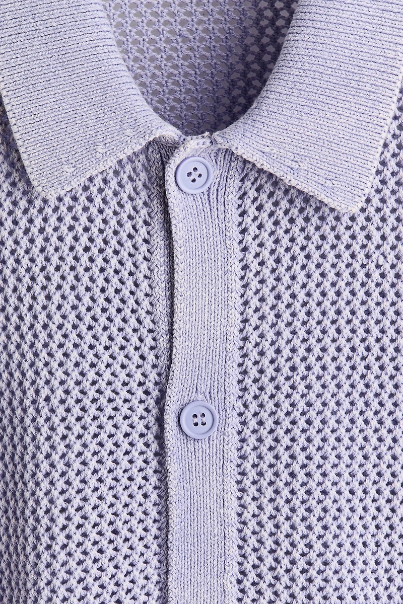 Relaxed-Fit Open-Knit Shirt