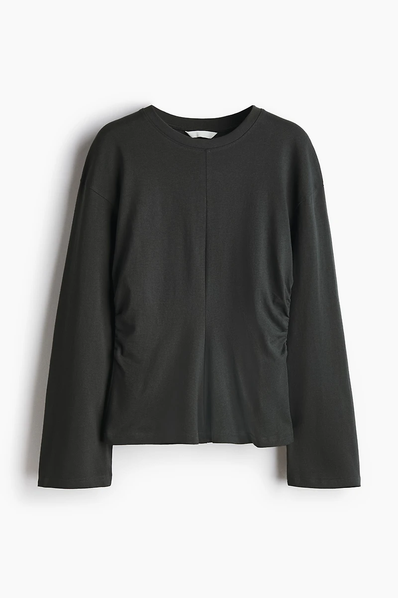 Gathered Cotton Jersey Top