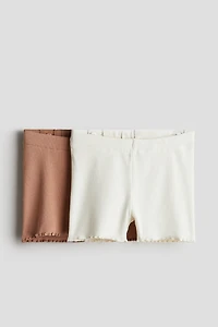 2-pack Ribbed Cotton Bike Shorts