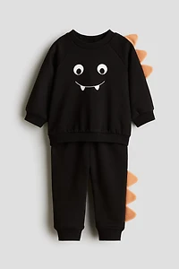 2-Piece Appliquéd Sweatshirt and Joggers Set