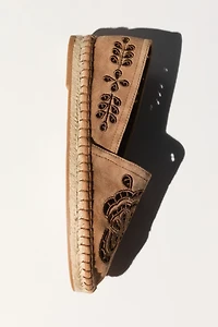 Suede Espadrilles with Eyelet Embroidery