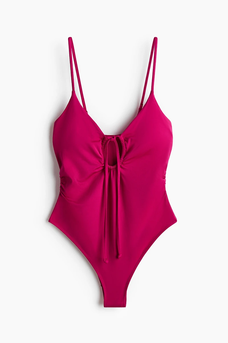Padded-Cup High-Leg Swimsuit