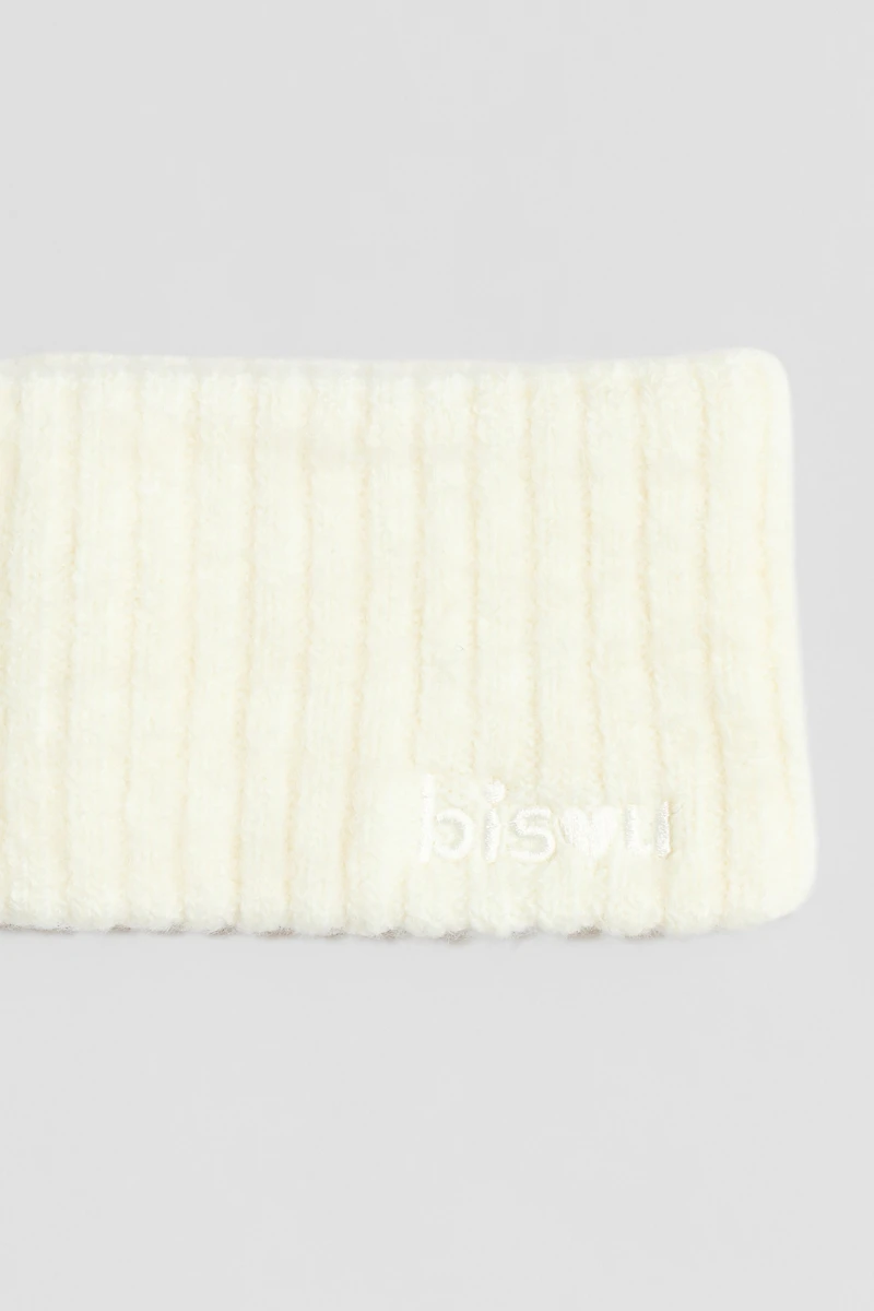 Embroidered-Detail Ribbed Headband