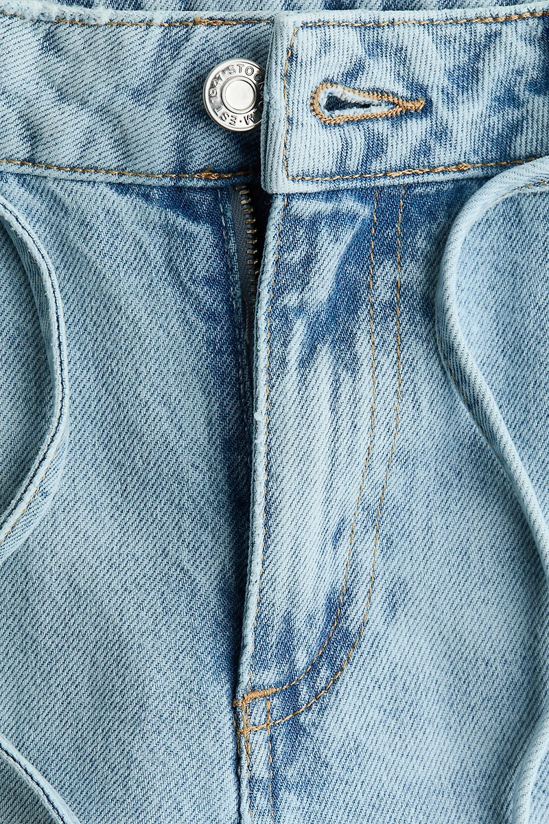 Regular-Waist Wide-Leg Ankle Jeans