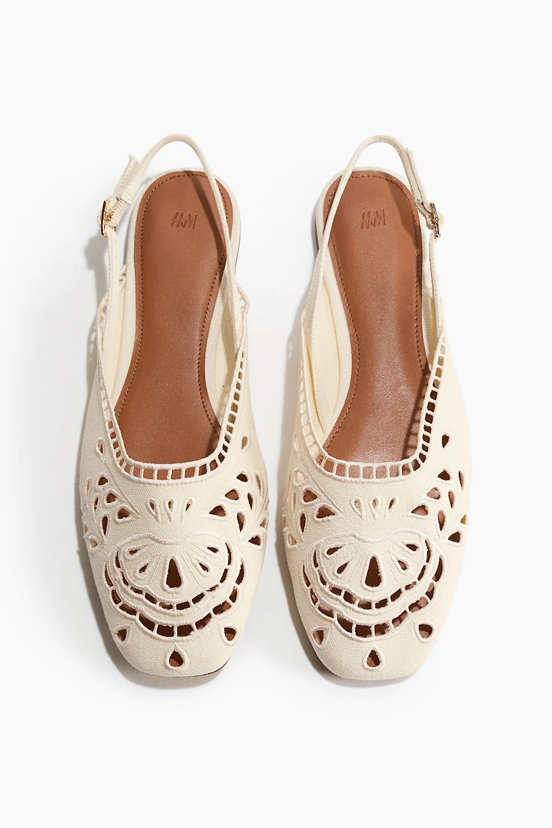 Eyelet-Embroidered Slingbacks