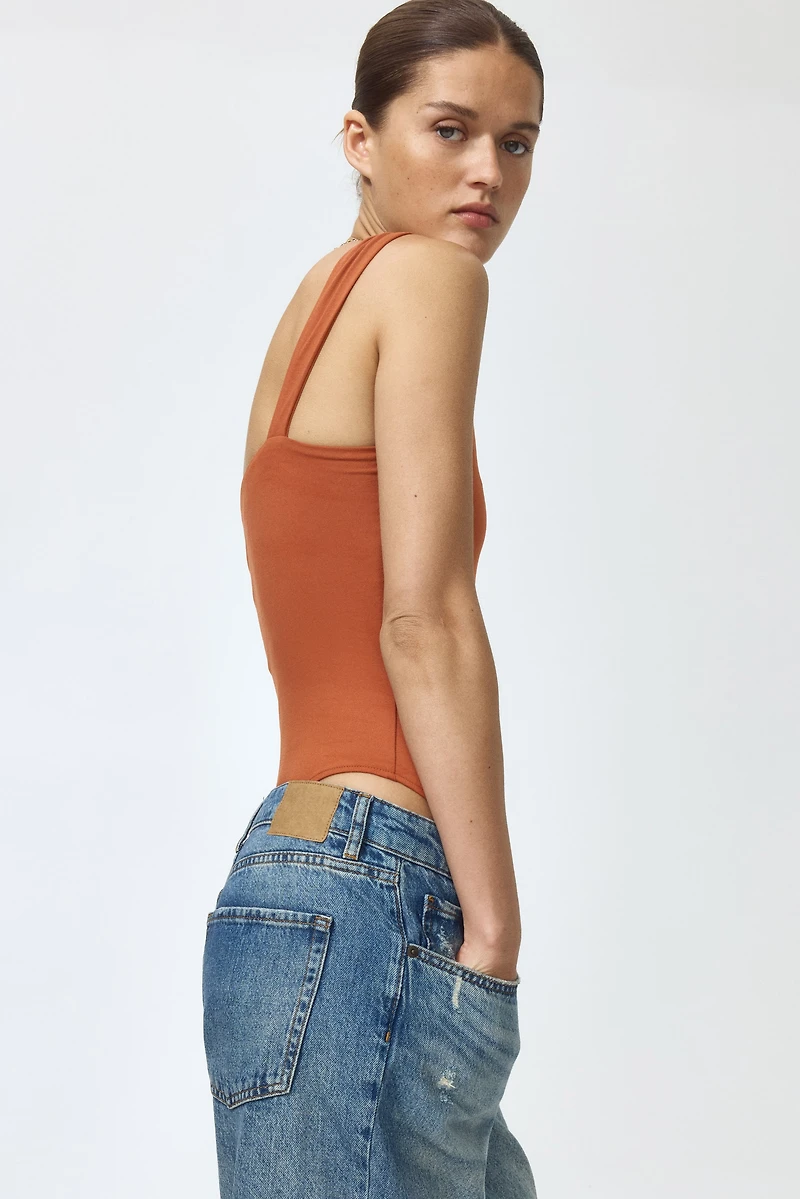 One-Shoulder Thong Bodysuit