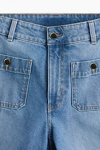 Jean ample taille haute à la cheville