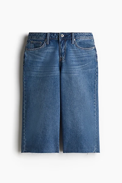 Low Knee-Length Denim Shorts