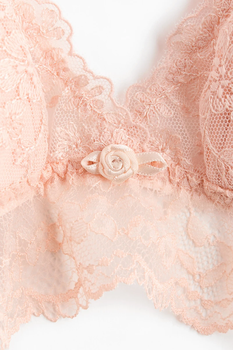 Embroidered Padded Soft-Cup Bra