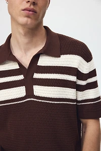 Regular-Fit Pointelle-Knit Polo Shirt