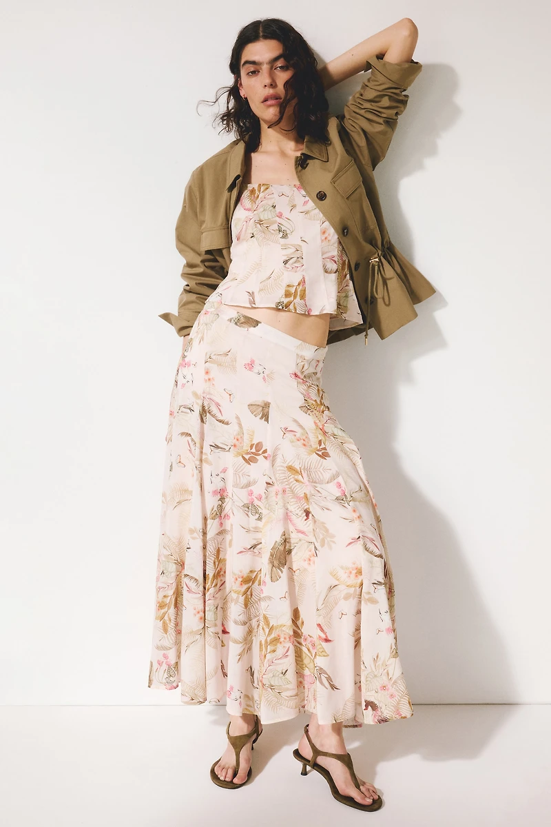 Tie-Strap Viscose-Blend Top