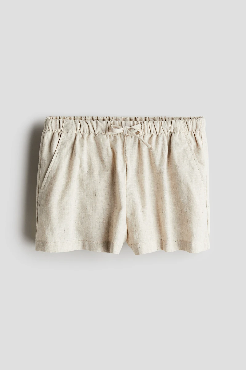 Linen-blend Pull-on Shorts