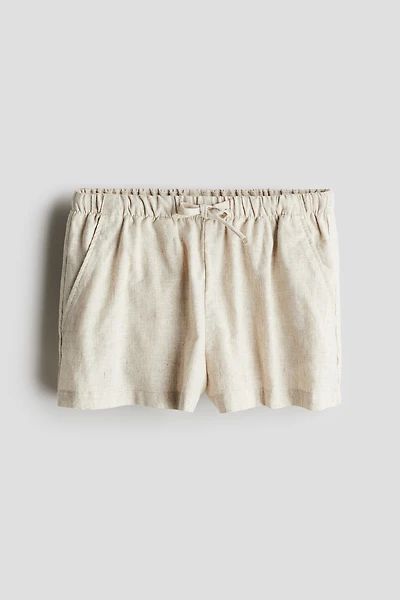 Linen-blend Pull-on Shorts