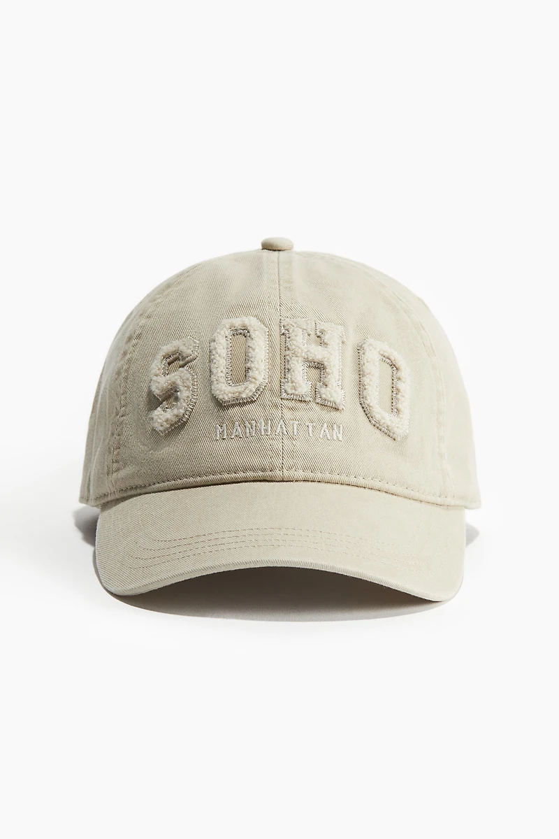 Motif-Detail Cotton Cap