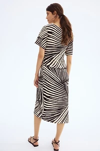 MAMA Crinkled Wrap Dress