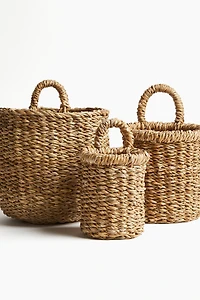 Panier de rangement mural en jonc de mer