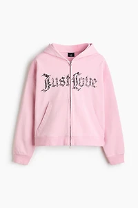 Veste ample à capuche fermeture éclair